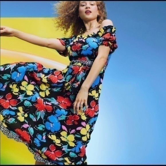RIXO x Target Black Floral Off Shoulder Maxi Dress - Picture 2 of 13